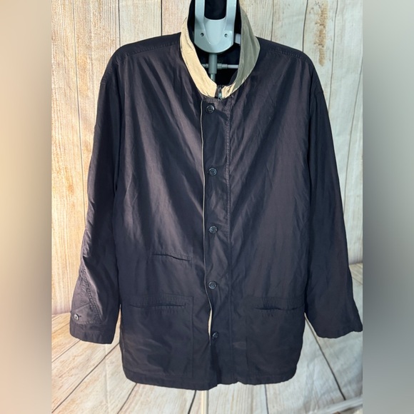 Profilo Sport Men’s Long Windbreaker Jacket, Sz L, Zip Up And Button fisherman - Picture 1 of 9